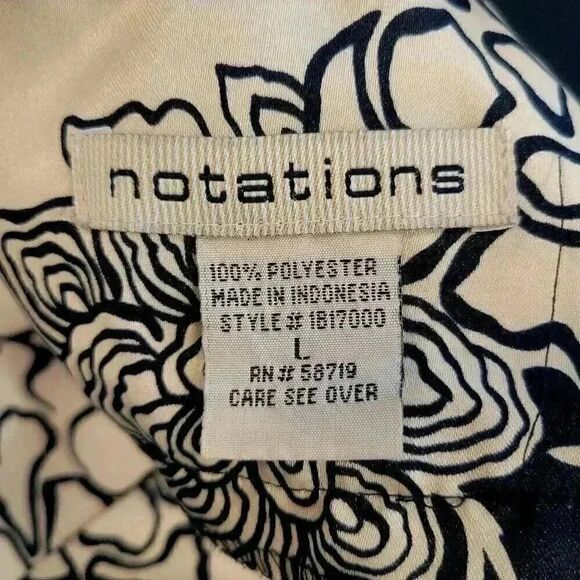 Notations Women's Ecru & Black Poly Floral A-Line Skirt - Picture 9 of 9